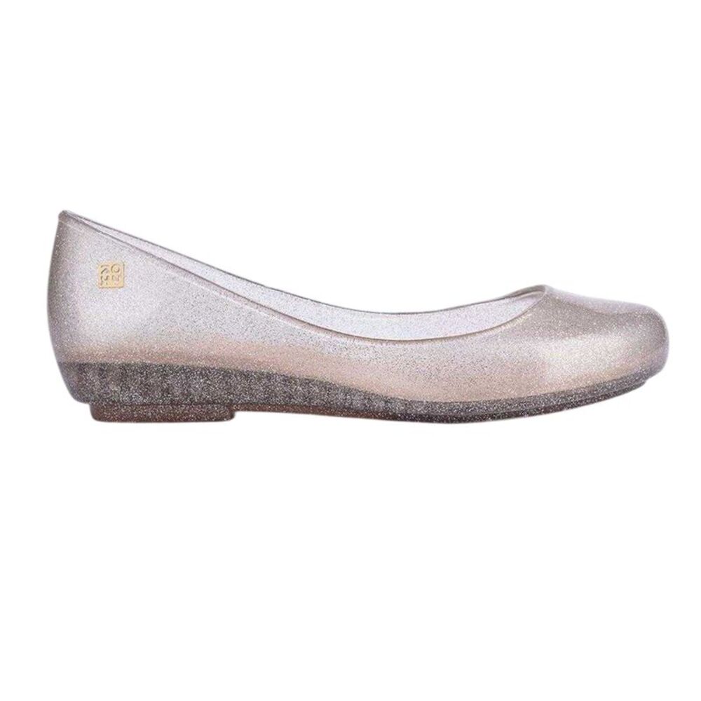 Zaxy Womens/Ladies Glitter Ballet Flats / Clear